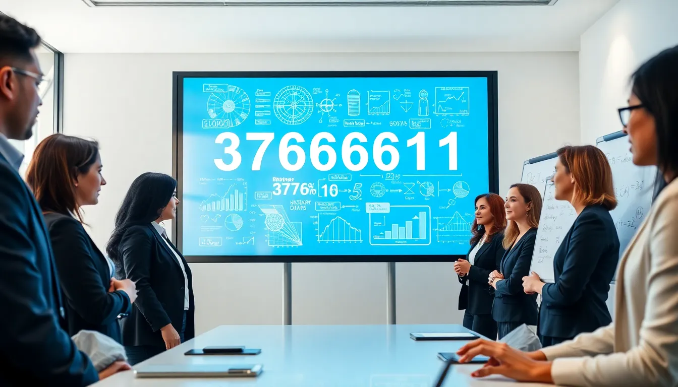 diverse professionals analyzing data in a modern office setting.